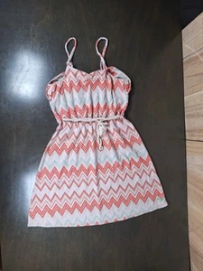 Size M Medium - Roxy Girl Girl's Geometric Beach Waist Belt Wavy Dress - Picture 1 of 8