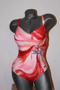 Traje de baño Triumph "Sun Poem OP" talla 38 B rojo blanco forrado con etiqueta - Imagen 1 de 6