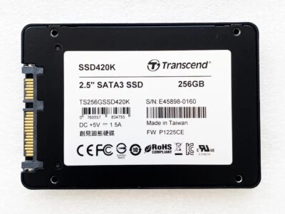 256GB SATA3 SSD TRANSCEND 6GB/S 2,5 ZOLL FESTPLATTE SSD420K TS256GSSD420K - Bild 1 von 4