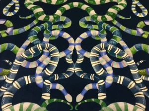 Harlequin Curtain Fabric ‘Serpenti’ 1m Onsen/Emerald/Azul - Velvet - Picture 1 of 6