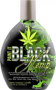 Millennium Tanning PAINT IT BLACK HEMP Dark Bronzer Instant Sun Lotion 13.5 oz - Foto 1 di 8