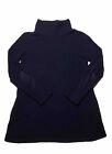 Dudley Stephens Womens Fleece Turtleneck Sweater sz M Medium Navy Blue
