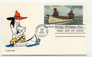 UX103 Frederic Baraga, Michigan, 1835, Animated by Ellis, FDC - Picture 1 of 1