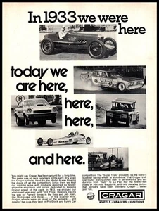 1973 HOT ROD Magazine Print Ad - Cragar Wheels Race Cars from 1933 - 1972 A5 - Picture 1 of 1