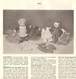 MUÑECAS Y ropa de tela FRECKLE TWINS patrón de costura folleto 994-NB McCall's © 1978 - Imagen 1 de 3