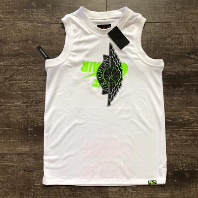 Camiseta deportiva Nike Air Jordan Wings con logotipo blanca/verde/negra BQ8479-100 para hombre talla M Foto 1 de 4