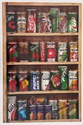 COCA COLA & OTHER SOFT DRINKS,DESIGN BY CAMMILLI, RARE 1994 POSTER - Image 1 of 4