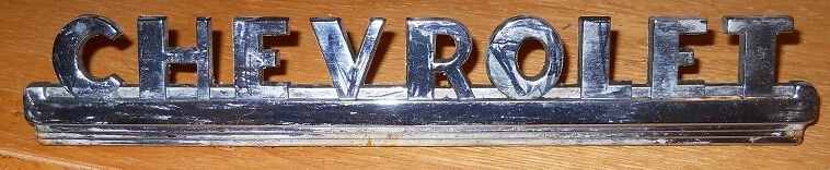 NOS 1947-52 Chevrolet Truck Hood Script Emblem - Image 1 of 1