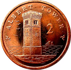 Moneda de 2 piezas Isla de Man Albert Tower - Circulada - Imagen 1 de 1
