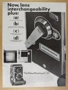 1965 Mamiya C33 Kamera Vintage Printanzeige - Bild 1 von 1