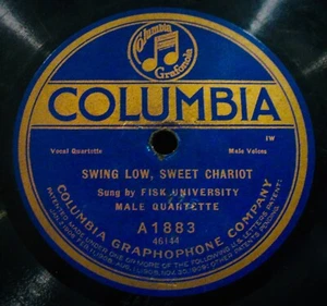 FISK UNIVERSITY MALE QUARTETTE~Swing Low~Rare Blues Gospel 78~COLUMBIA #A1883 - Imagen 1 de 2