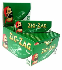 ZIG ZAG GREEN KING SIZE Smoking Cigarette Genuine Smoking Paper 1 5 10 25 50 - Picture 1 of 1