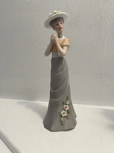 Vintage M. Lamster Frau in Blume Kleid Figur 8 1/4" groß - Bild 1 von 5