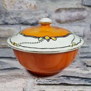 VINTAGE Orange Porcelain Soap Dish & Drainer Lawleys' Norfolk Pottery Stoke