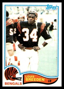 1982 Topps 42 Louis Breeden  Cincinnati Bengals  Football Card