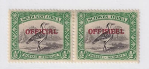 SUROESTE DE ÁFRICA # O23 par bilingüe COMO NUEVO * AVES - Imagen 1 de 2