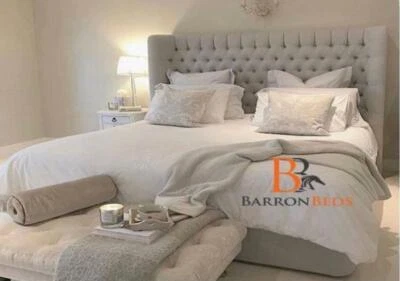 Bed frame upholstered double - king - super king winged -scroll - sleigh - Image 1 of 4