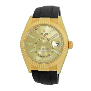 ROLEX 18K Yellow Gold 42mm SkyDweller Oyster Flex 326238 Box Warranty 2021 MINTY - Picture 1 of 6
