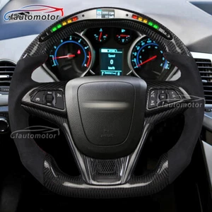 Carbon Fiber Alcantara LED Steering Wheel Fit 16+ Chevrolet Camaro - Foto 1 di 10