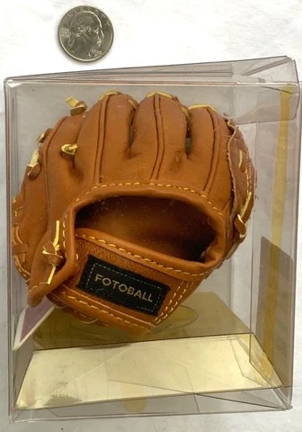 VTG CAL RIPKEN Jr. Mini Fotoball Baseball Leather GLOVE W/ AUTH CARD Display NOS Cover