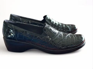 New Clarks Women’s May Marigold patent leather Croco Loafers 12 M - Picture 1 of 4