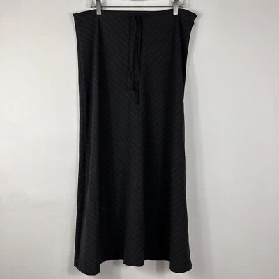 Falda vintage antigua azul marino para mujer talla 12 debajo de la rodilla midi gris a rayas elástica Foto 1 de 4