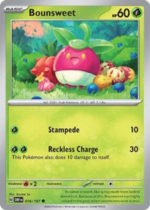 Bounsweet - 016/197 - Reverse Holo Common - Obsidian Flames - Pokemon - NM/M