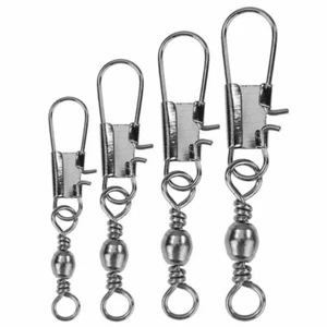 50/100 pcs Brass Barrel Swivel with Pin Connector Rings Fishing Interlock Snap - Picture 1 of 25