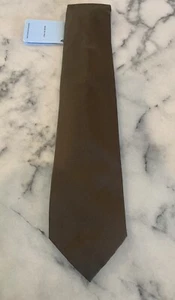 NWT Petronius 1926 100% Silk Handmade Solid Brown Woven Tie Made In Italy - Picture 1 of 9