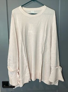 A New Day Blush Baby Pink Bell Sleeve Tie Straps Sweater Size 2X - Picture 1 of 10