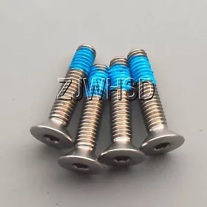 4pcs M4 x 20 Ti tanium Screw Bolt Allen hex Socket Flat head with ThreadLocker - Picture 1 of 2