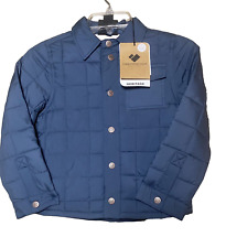 オバマイヤー ヘリテージ インディゴ ブルー ユニセックス パフィー シャツ ジャケット - サイズ L -NWT メーカー希望小売価格 $119