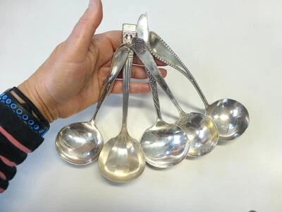 5 Art Deco Modernist MCM Coronation Silverplate Gravy Ladle Buffet Holiday Gift - Image 1 of 4
