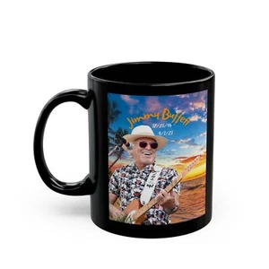 Jimmy Buffett Commemorate, Beach,11oz Black Mug - Picture 1 of 5