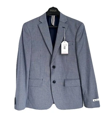 Chaqueta de traje elástica ajustada Ben Sherman 42S para hombre en azul Foto 1 de 4