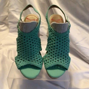 NEW Women’s Jellypop Misty Cork Wedge Turquoise Summer Sandal Sz 10M - Picture 1 of 9