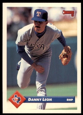 1993 Baseball Donruss Danny Leon Texas Rangers #387 - Image 1 of 2