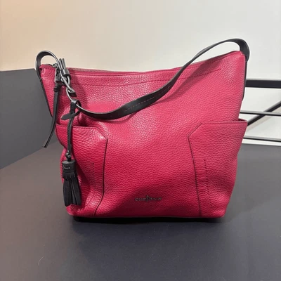 Cole Haan Red Leather Hobo Zipper Top Tote - Image 1 of 4