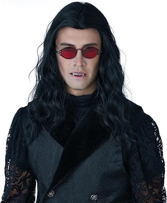Peluca Disfraz Vampiro Trad-Gótico Recto Adulto Con Micro Bangs Foto 1 de 4