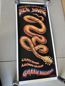 Rare Emek Neil Young poster Greek Los Angeles 2003 DOODLED Sperry Panic Signed - Picture 1 of 5