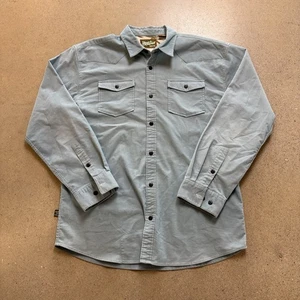 Camisa Howler Brothers Bros Para Hombres XL Azul Cordón Stockman Elastizada A Presión Manga Larga - Imagen 1 de 3