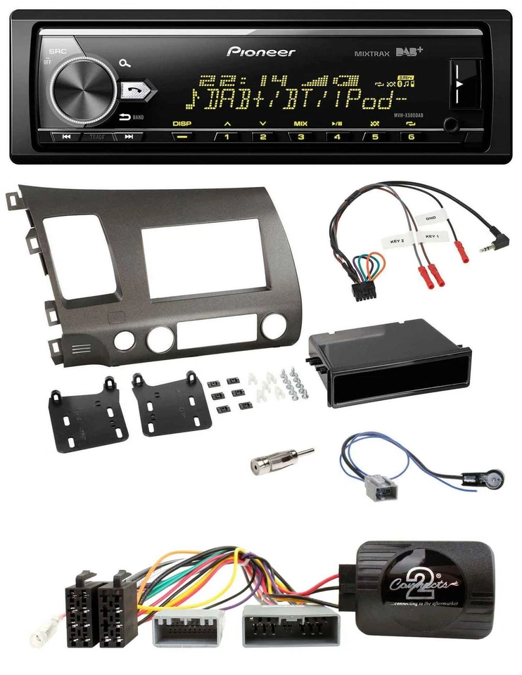 Pioneer Bluetooth USB DAB Lenkrad Autoradio für Honda Civic Hybrid 2006-2010 ant - Bild 1 von 4