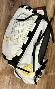 Wilson A950 Adult Softball Glove NWT 12.5" Black White Game Ready Feel Authentic - Picture 1 of 6