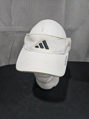 Adidas Visera Gorra Correa Blanca Azul Ajustable Logo Elevado Adulto Ajuste Seco Foto 1 de 4