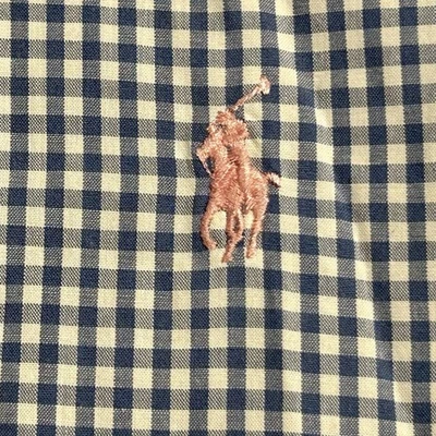 RALPH LAUREN Mens L Blue Gingham Check Blaire Short Sleeve Button Down Shirt - Image 1 of 4