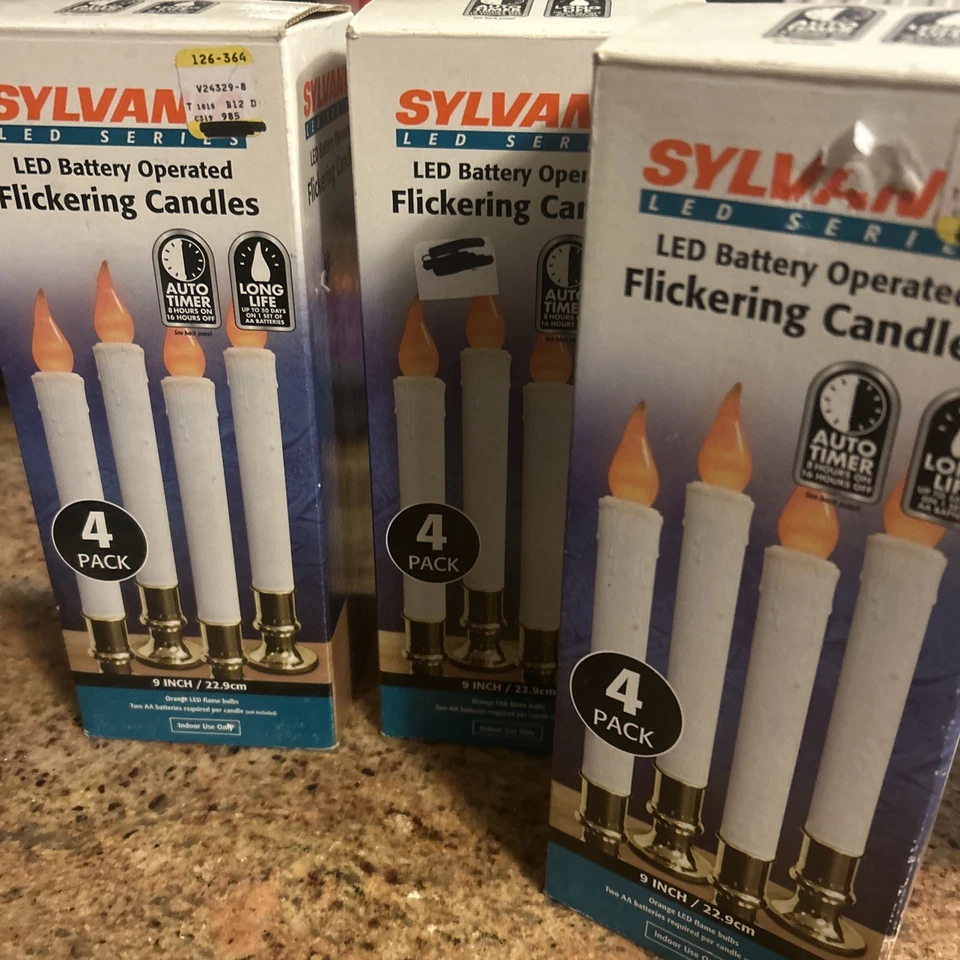 SYLVANIA V24329-88 Battery Operated Flickering LED Candle 9"