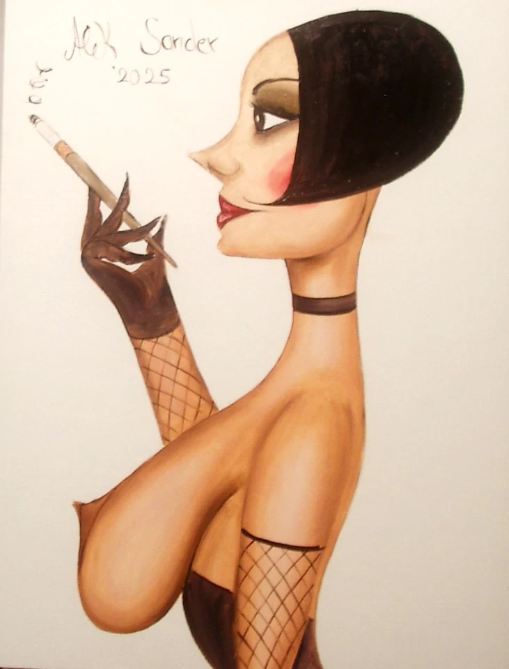 Manufaktur Alek Sander Öl naive Madame  Cohiba Goldene 20er Jahre Babylon Berlin - Bild 1 von 1