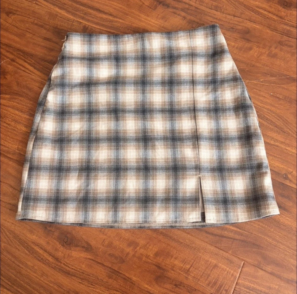 Antigua minifalda plisada a cuadros crema azul marino para mujer aspecto académico Y2K Foto 1 de 4
