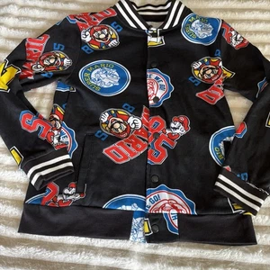 Super Mario Bros. Varsity Bomber  Jacket Boys L Graphic Print - Picture 1 of 7