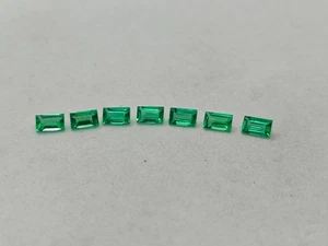 Lab Grown Emerald 3x5mm Baguette Cut AAA Colombian Shade - Picture 1 of 7